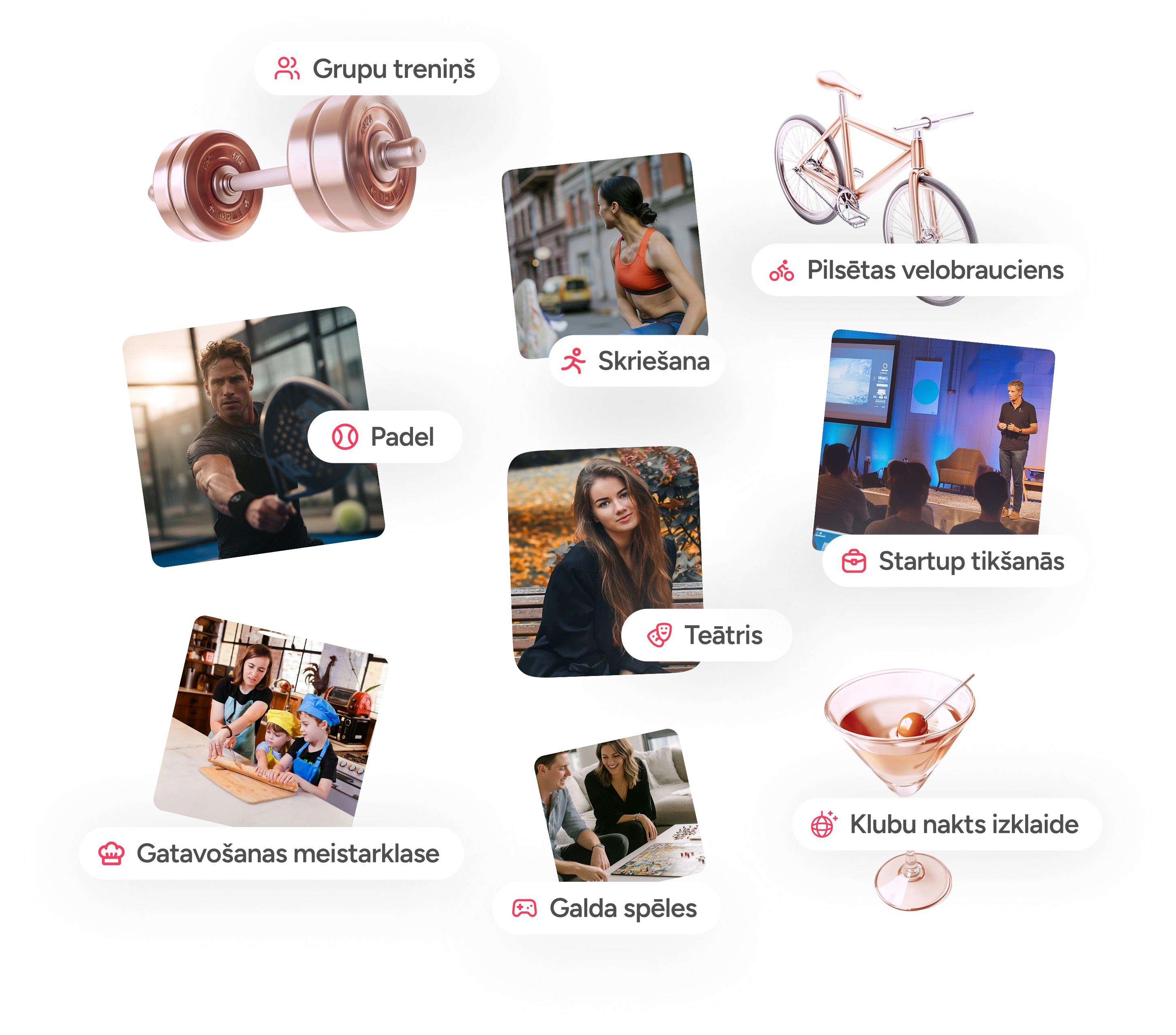 BUYONE platforma ar pieejamo pakalpojumu un aktivitāšu kategorijām